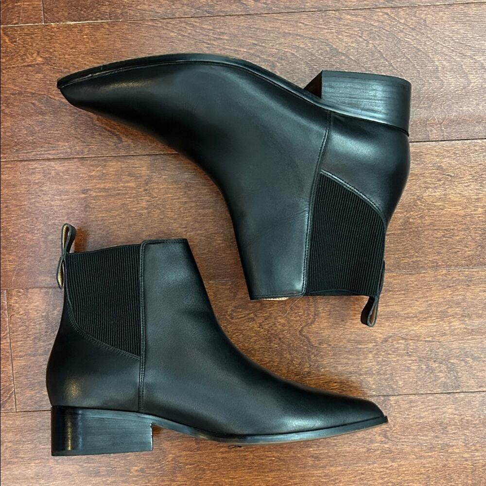 Frankie4 “Nina” Black Leather Pointed Toe Ankle Boots, Size 11 - Picture 2 of 15